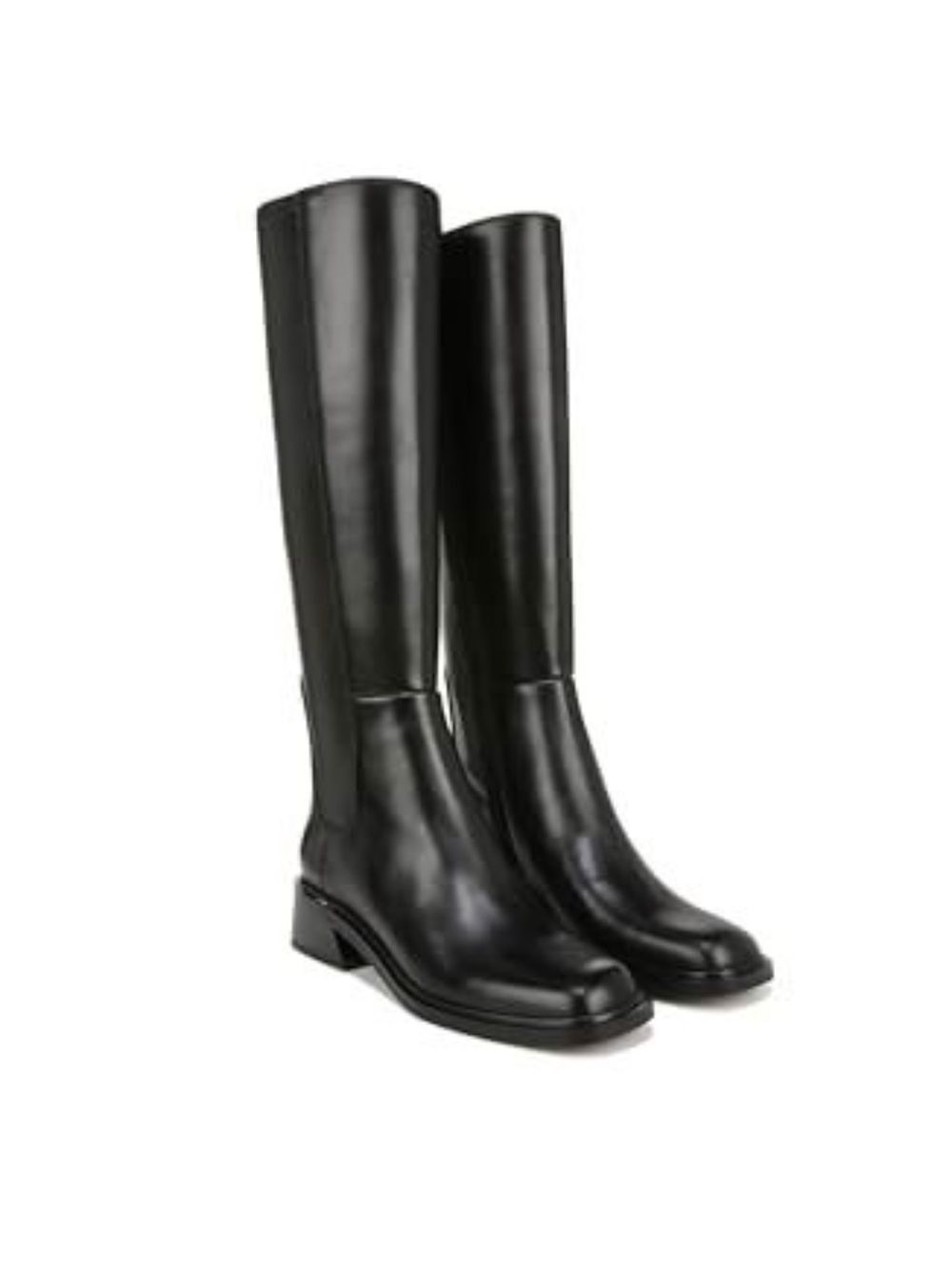 Franco Sarto NIB Giselle Wide Calf Flat Tall Boot Black Stretch Leather 6.5 M